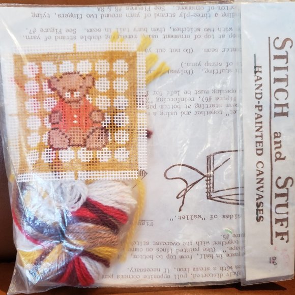 Stitch and Stuff Embroidery Ornament Kit - Teddy Bear - Red Shirt - Picture 1 of 5